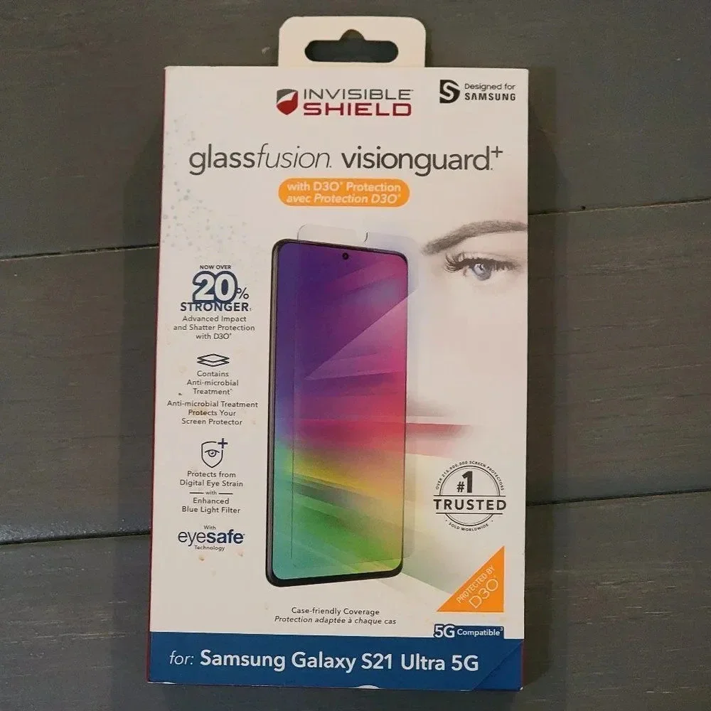 GlassFusion VisionGuard+ with D3O for Samsung Galaxy S21 Ultra 5G -Case Friendly
